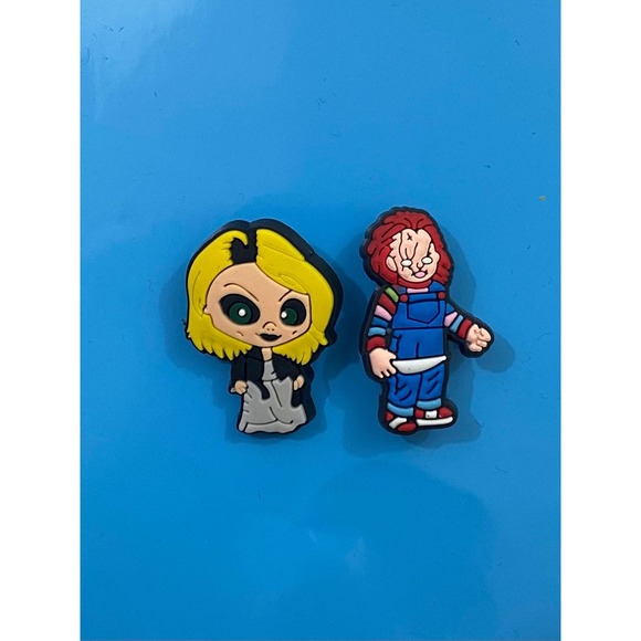 5/$10 2PC Jibbitz Charms Chucky & Tiffany - Picture 1 of 1